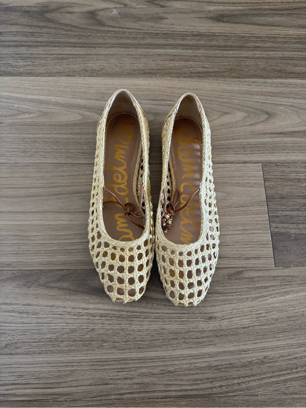 Sam Edelman Beige Crochet Ballet Flats